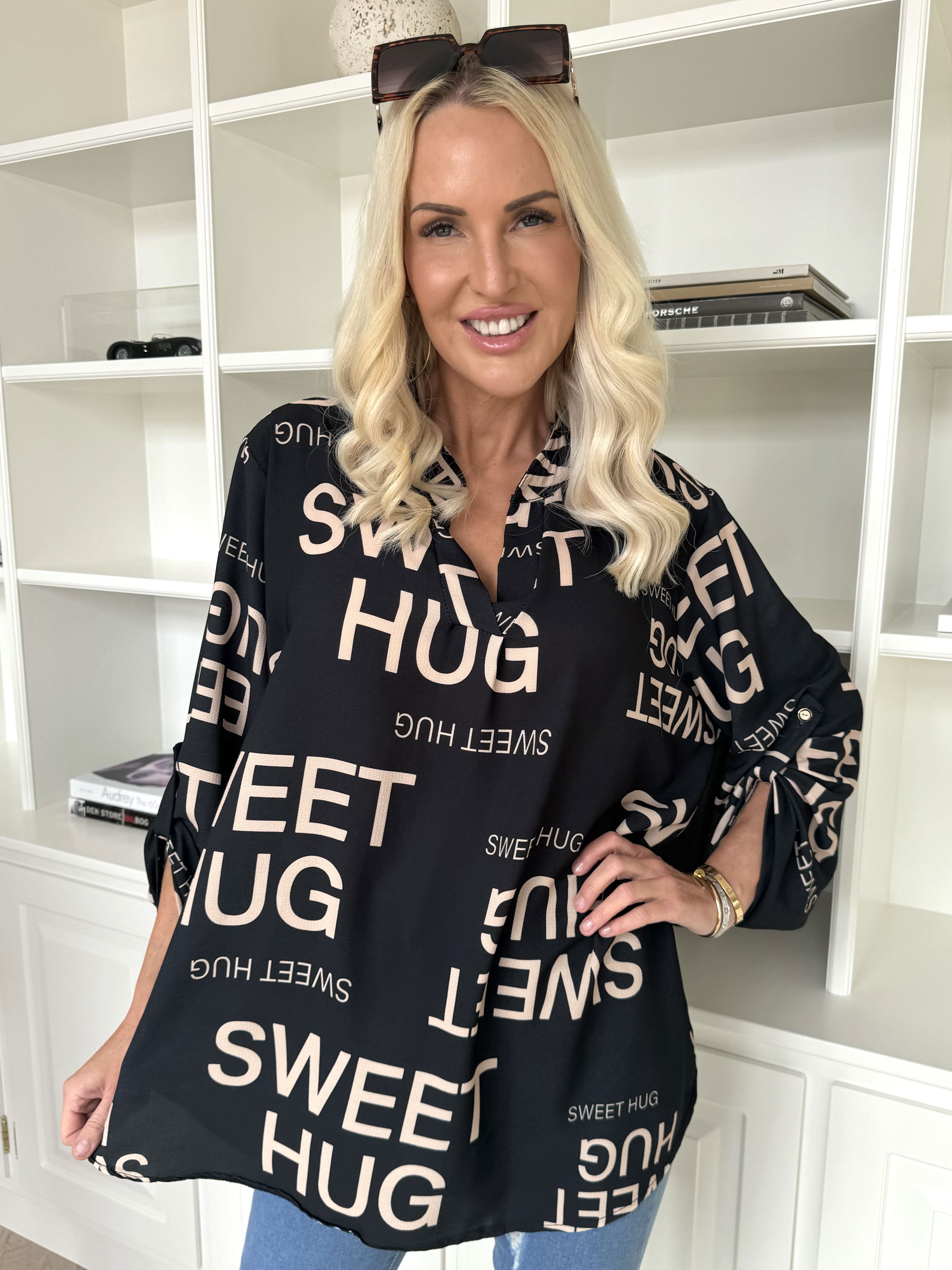 Vanesa Graphic - Söt tunika i viskos med text